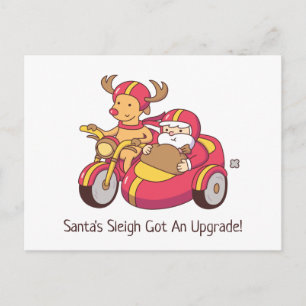Santa Sleigh Got An Upgrade Funny Christmas Postcard