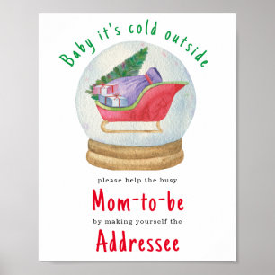 Santa sleigh - Mom to be addressee Poster