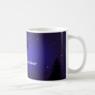 Santa Sleigh Moon Merry Christmas Coffee Mug