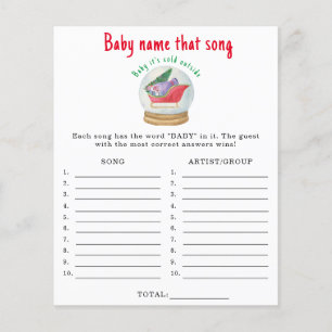 Santa sleigh - Name that song baby shower game