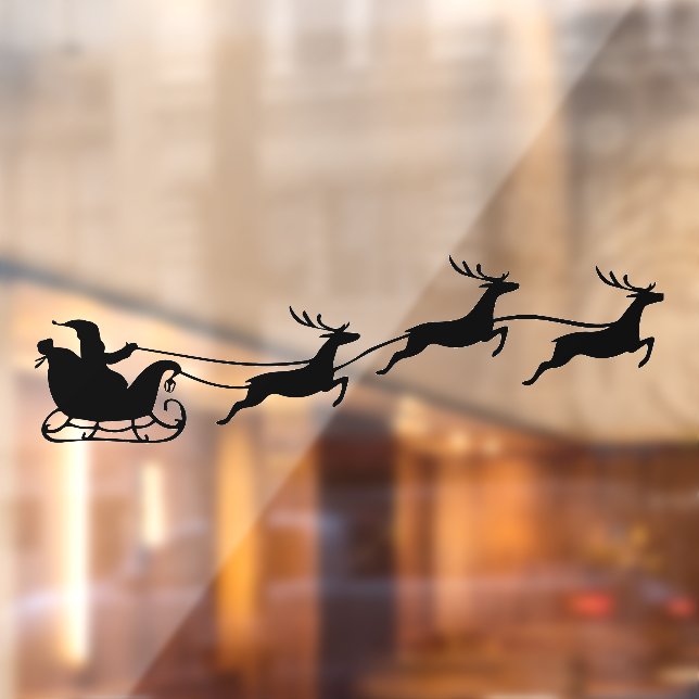 Santa Sleigh & Reindeer Christmas Window Sticker (Sheet 2)