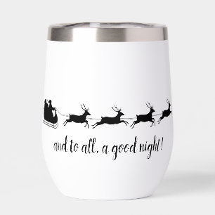 Santa Sleigh Reindeer Design Thermal Wine Tumbler