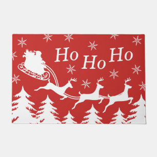 Santa Sleigh & Reindeer Ho Ho Ho Christmas Doormat