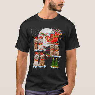 Santa Sleigh Reindeer Lhasa Apso Dogs Xmas Tree Or T-Shirt