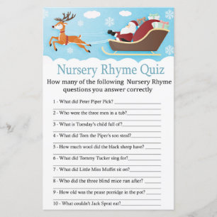 Santa Sleigh Reindeer Nursery Rhyme Quiz game