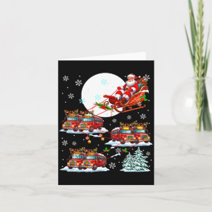 Santa Sleigh Reindeer School Buses Matching Driver Card