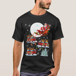 Santa Sleigh Reindeer School Buses Matching Driver T-Shirt