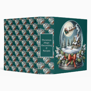Santa Sleigh Ride in Snow Globe Wonderland Binder