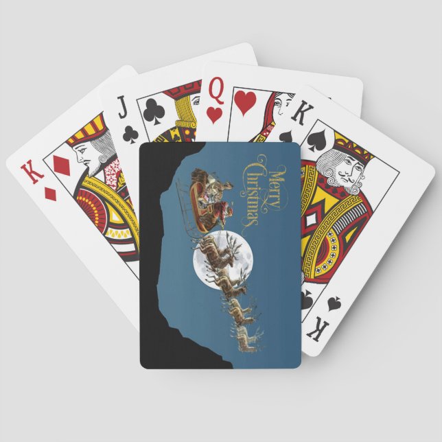 Santa Sleigh Ride Playing Cards (Back)