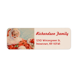 Santa Sleigh Ride Return Address Labels