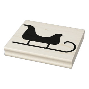 Santa sleigh silhouette pattern art stamp