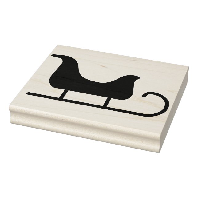Santa sleigh silhouette pattern art stamp (Stamp)
