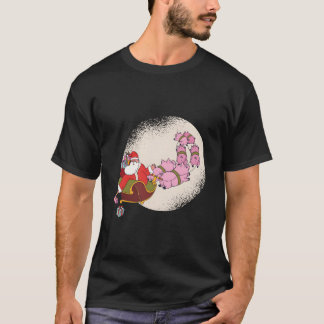 Santa Sleigh With Flying Pigs And T-Shirt