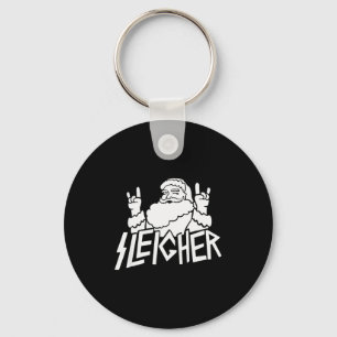 Santa Sleigher Funny Christmas For Metalheads Keychain