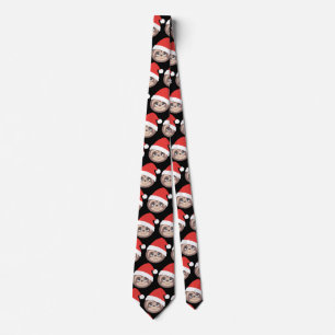 Santa Sloth Christmas Xmas Tie