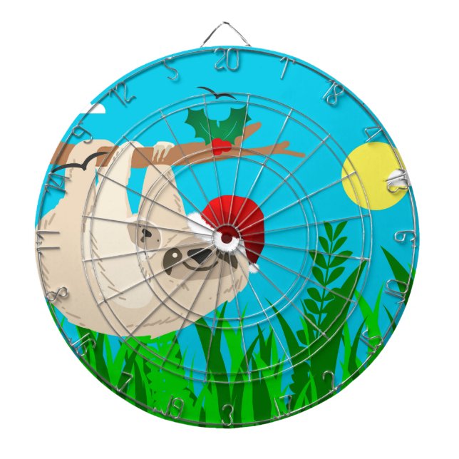 santa sloth dartboard (Front)
