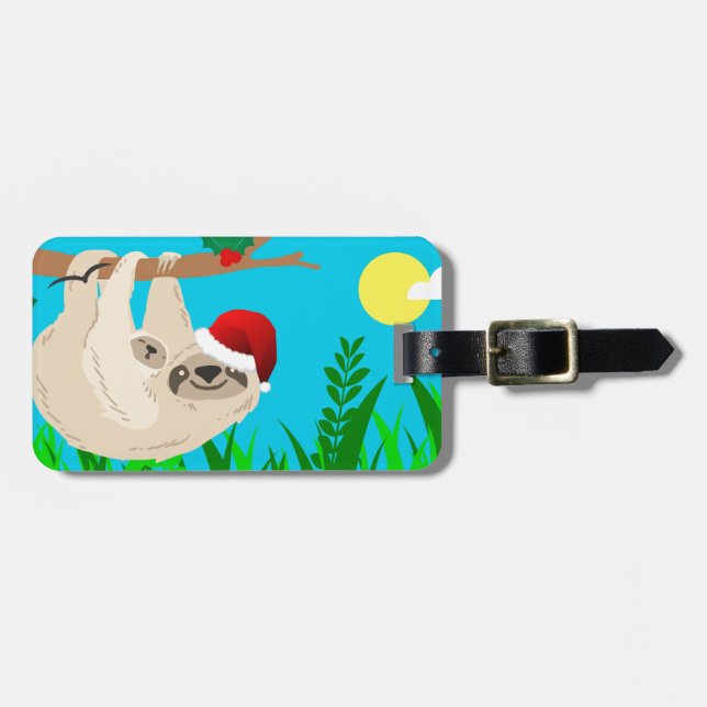 santa sloth luggage tag (Front Horizontal)
