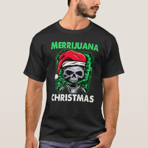 Santa Smoking Merrijuana Christmas  Weed Costume T-Shirt