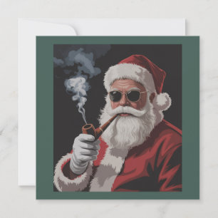 Santa Smoking Party Funny Christmas Holiday  Card