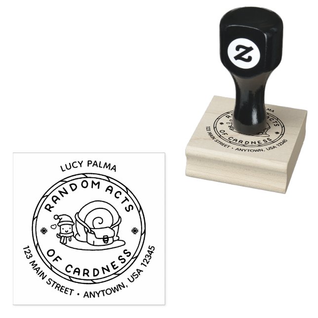 Santa Snail Random Acts of Cardness Logo Stamp (Stamped)