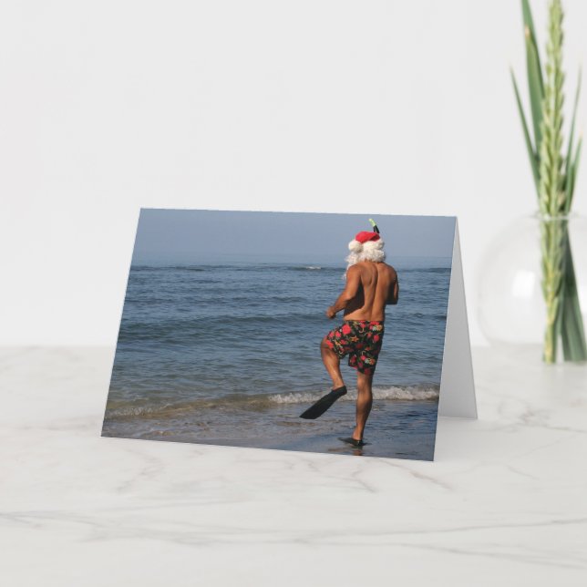 Santa Snorkels Hawaii Card (Front)