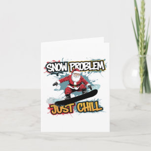 Santa Snowboarding Graphic Tee Bold Streetwear Win Card