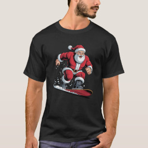 Santa Snowboarding Lover Funny Holiday Christmas X T-Shirt