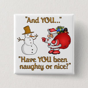 Santa & Snowman button