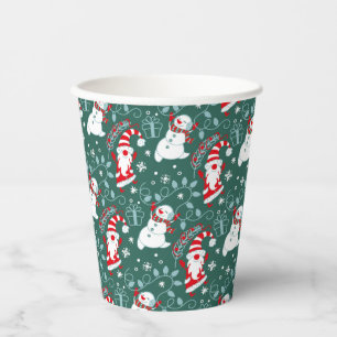 Santa Snowman Christmas Paper Cups