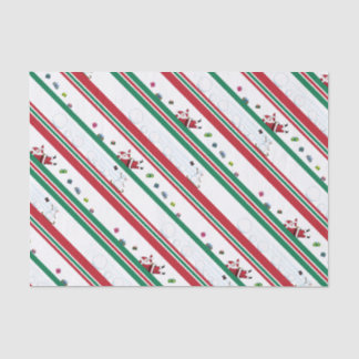 Santa & Snowman Christmas Stripes Tissue Paper