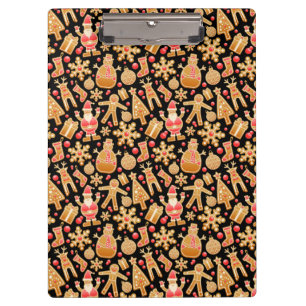 Santa & Snowman Gingerbread Christmas Cookies Clipboard