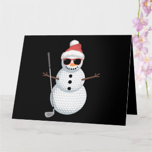 Santa Snowman Golf Ball Christmas Golfer Gift  Card