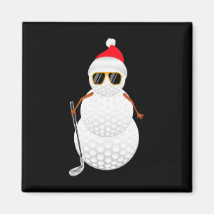 Santa Snowman Golf Ball Christmas Golfer Gift  Magnet