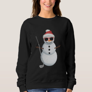 Santa Snowman Golf Ball Christmas Golfer Gift Sweatshirt