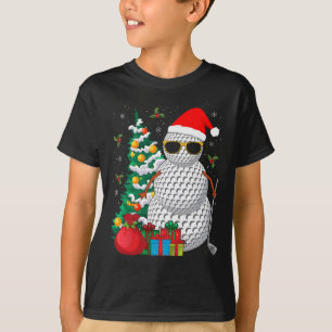 Santa Snowman Golf Ball Christmas Golfer T-Shirt