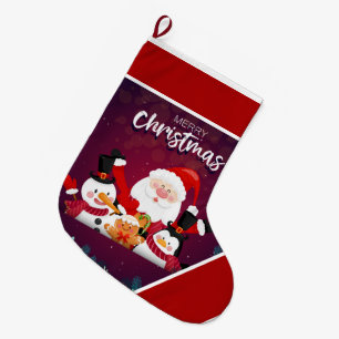 Santa ,Snowman  penguin  large christmas stocking