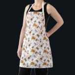 Santa, Snowman, Reindeer Christmas Apron<br><div class="desc">* Cute Christmas Gingerbread man, Snowman, Santa Claus and Reindeer (tangled in Christmas Lights) * * A fun apron to wear during the Holiday Season, all winter, or if you have a real apron addiction, wear it all year long! * Three sizes to choose from and several colour available for...</div>
