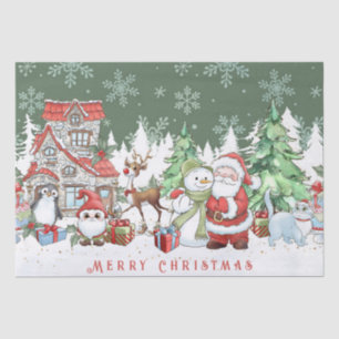 Santa Snowman Reindeer Christmas  Tissue Paper
