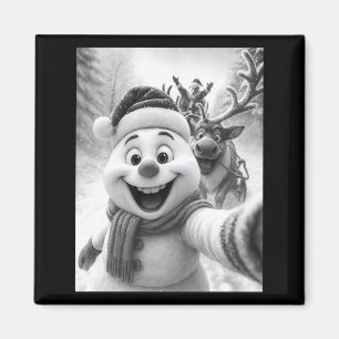 Santa Snowman Reindeer Taking A Selfie Photo Chris Magnet