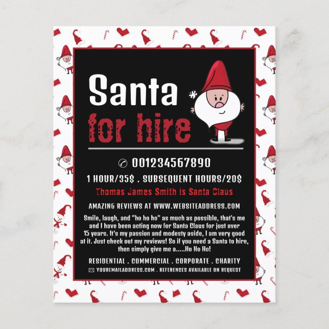 Santa & Snowman, Santa Claus Entertainer Advert Flyer (Front)
