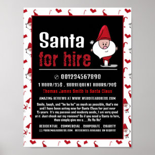 Santa & Snowman, Santa Claus Entertainer Advert Poster