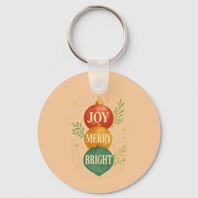 Santa & Snowman Winter Scene – Festive Holiday  Keychain (Front)