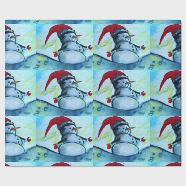 Santa Snowman Wrapping Paper (Seam)
