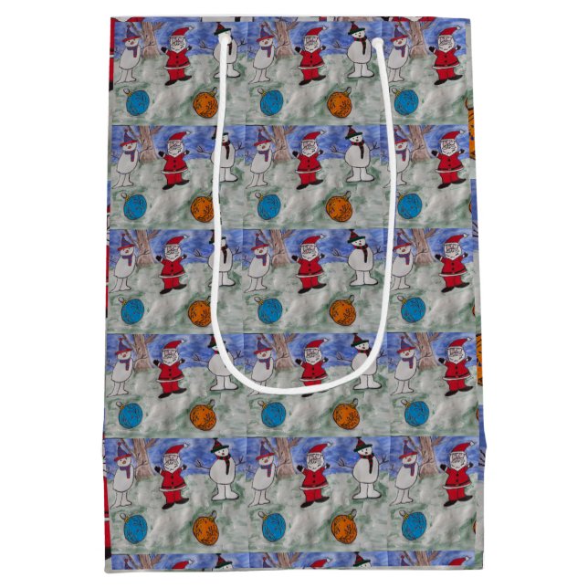 Santa & Snowmen Gift Bag (Back)