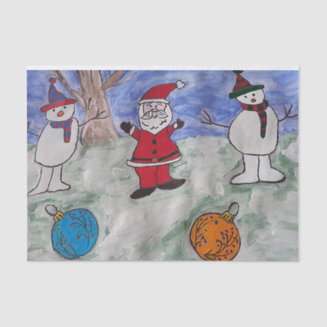 Santa & Snowmen Tissue Paper (Front)