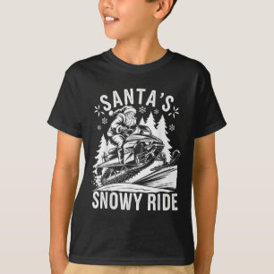 Santa Snowmobile Riding Snowmobiling Christmas T-Shirt