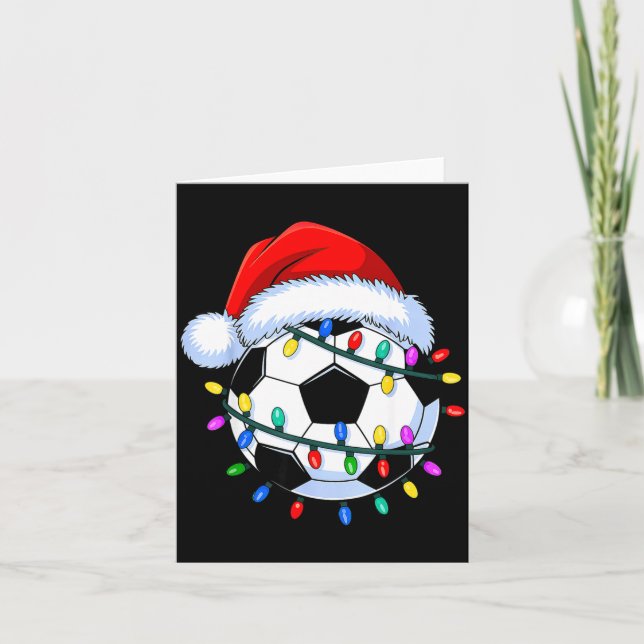 Santa Soccer Ball Christmas Soccer  Card (Front)