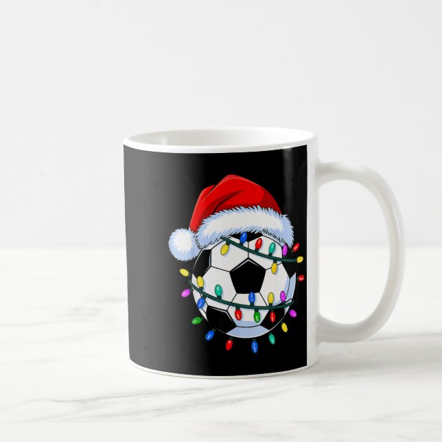 Santa Soccer Ball Christmas Soccer  Coffee Mug (Right)