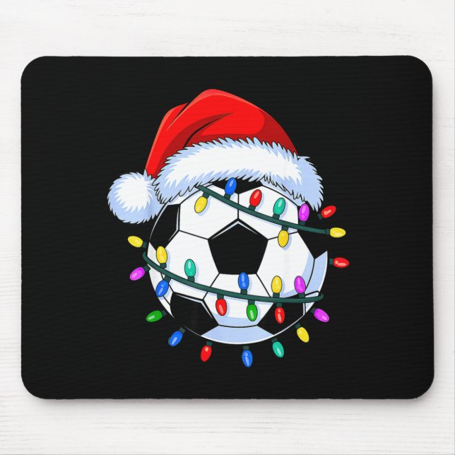 Santa Soccer Ball Christmas Soccer  Mouse Pad (Front)