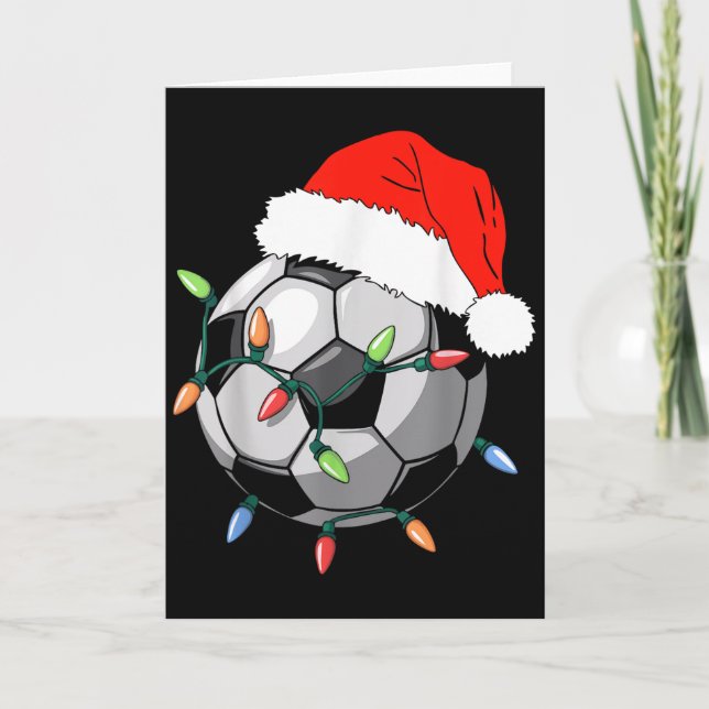 Santa Soccer Ball Shirt Men Youth Boys Christmas P Card (Front)